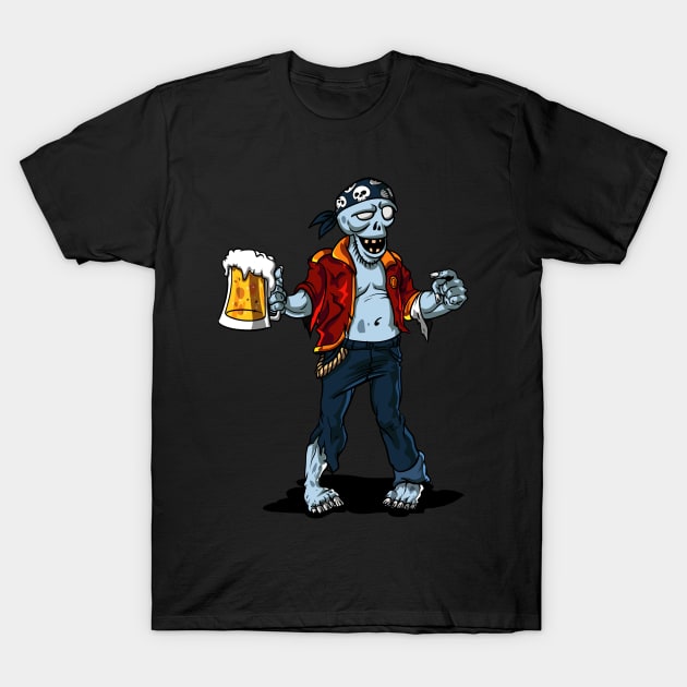 Zombie Pirate Party T-Shirt by underheaven